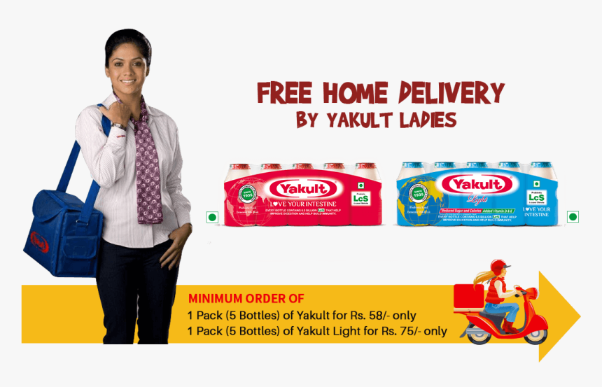 Yakult Home Delivery - India Yakult Lady, HD Png Download