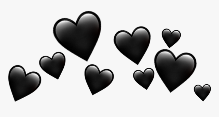 #hearts #heartcrown #black #blackheart #hearts - Heart, HD Png Download