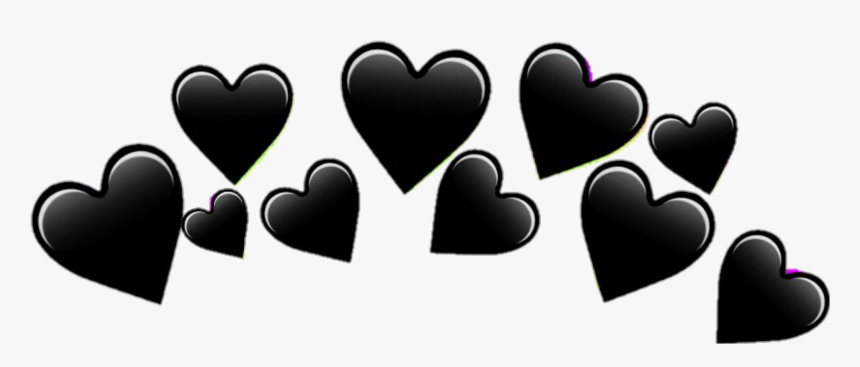 #hearts #blackhearts #freetoedit #crown #black #tumblr - Corona De Corazones Png, Transparent Png