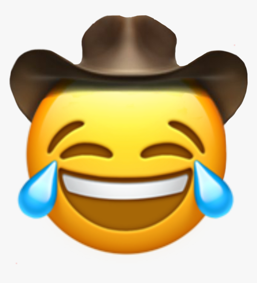 #cowboy #cowboyemoji #laughing #cryinglaughing #cryinglaughingemoji - Laughing Cowboy Emoji, HD Png Download