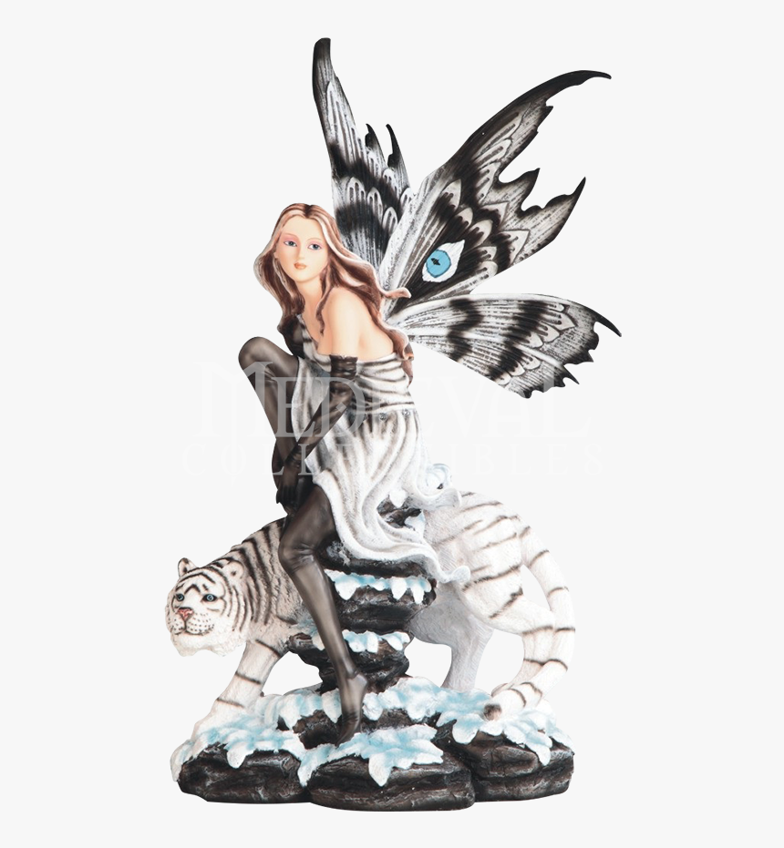White Tiger Fairy Statue, HD Png Download
