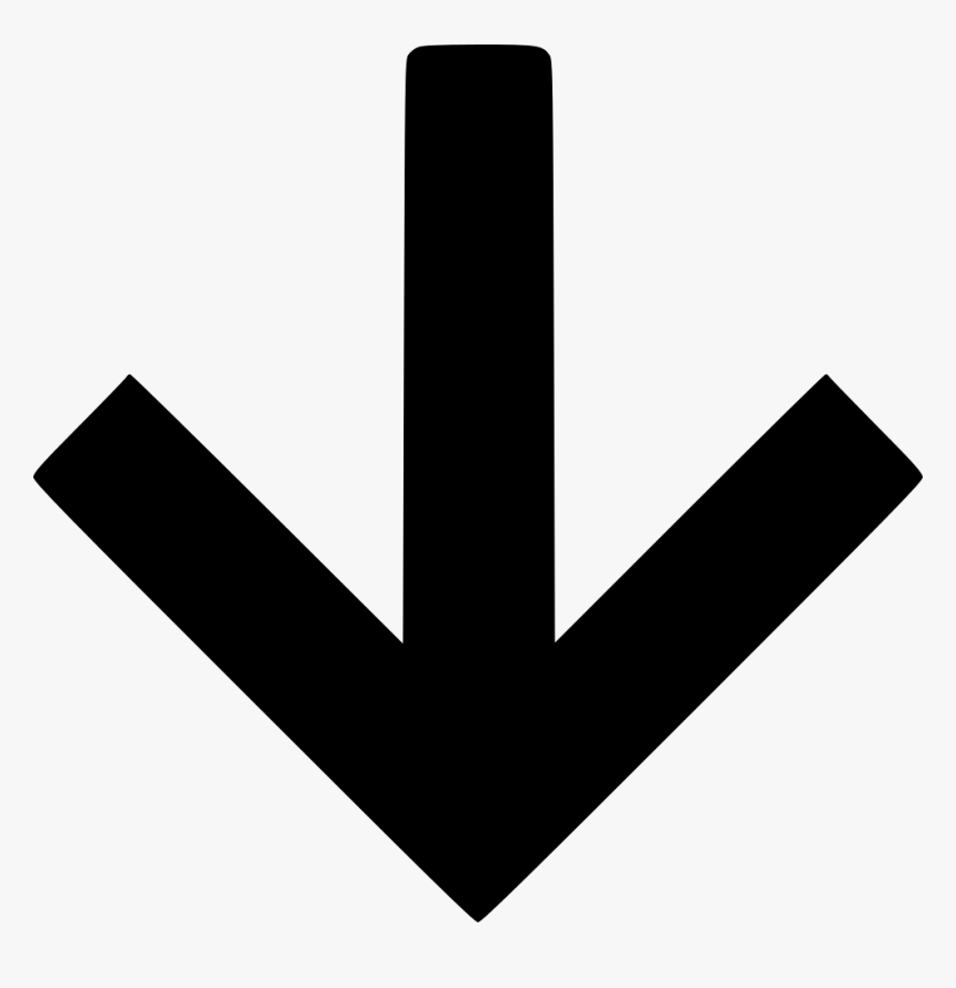 Arrow Down Expand File Save Download - Black Down Arrow Png, Transparent Png