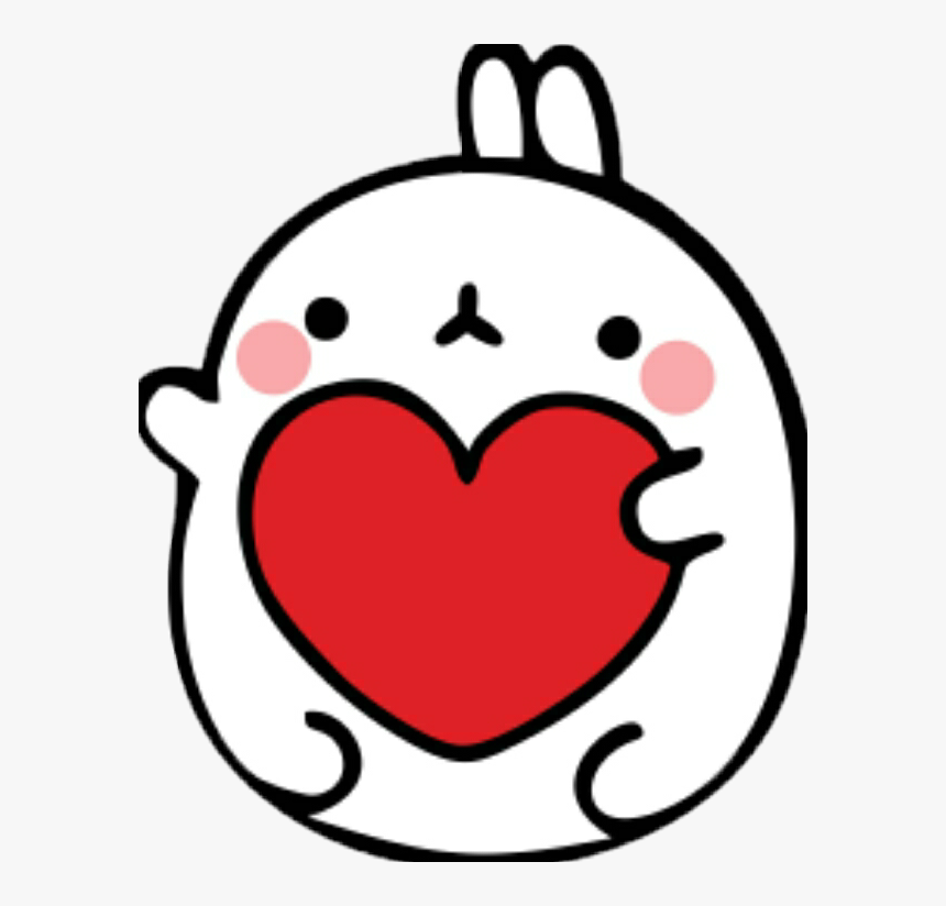 #molang #cute #heart #kawaii #banny - Cute Christmas Bunny Cartoon, HD Png Download