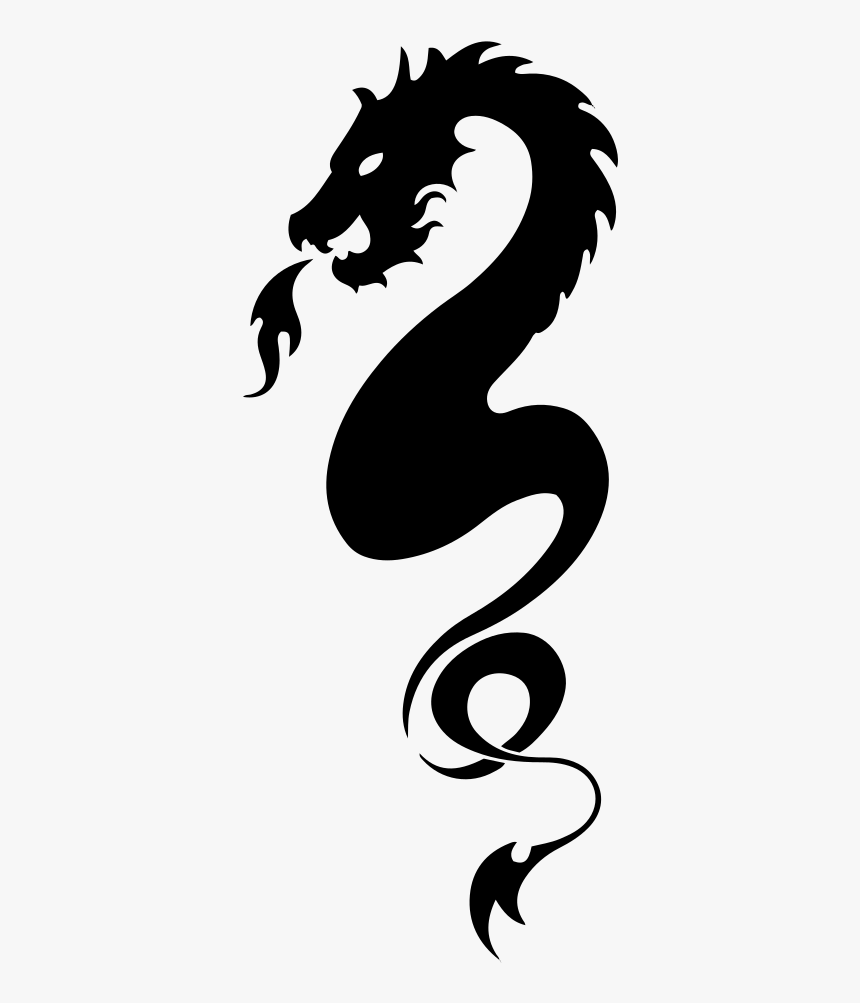 Tribal Dragon Tattoos, Png Download - Dragon Stencil Free, Transparent Png