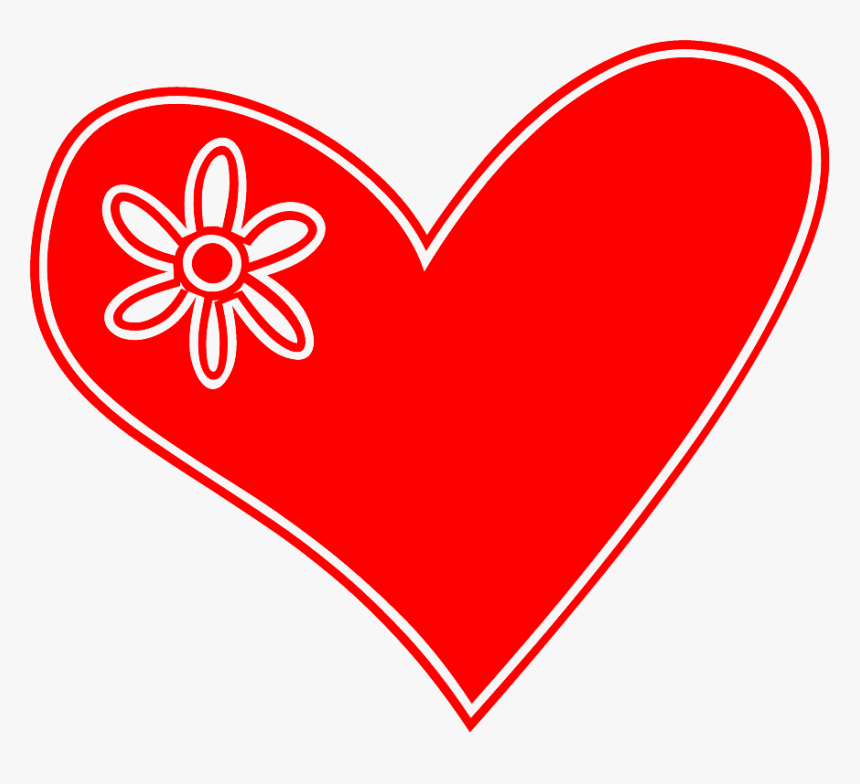 Heart With Flower In Love Transparent Png Clip Art - Cuore Png Transparent, Png Download