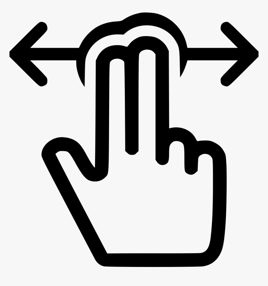Move Horizontal Arrows Left Right Fingers - Double Click Png Icon, Transparent Png