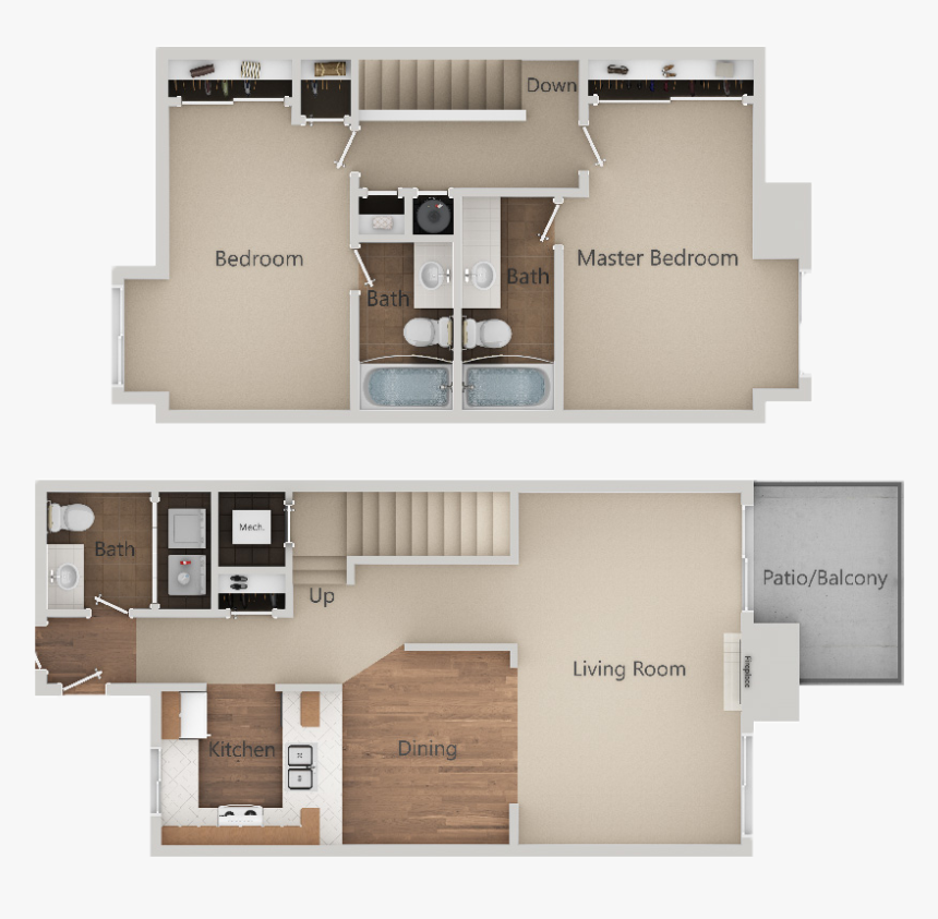 - 5 Townhome - Floor Plan, HD Png Download