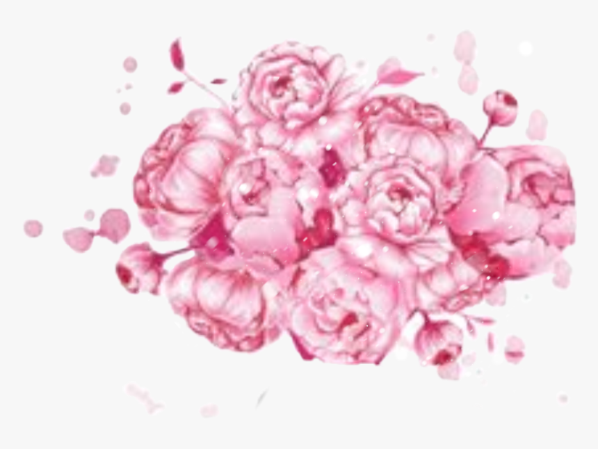 #watercolor #flowers #roses #pink #pastel #pretty #steffj - Illustration, HD Png Download