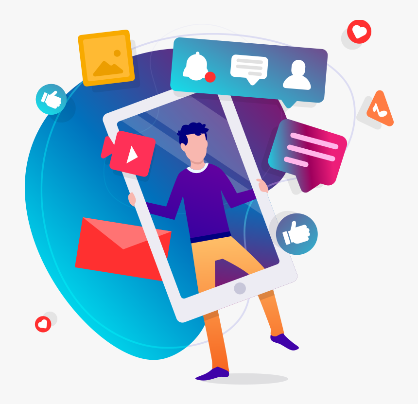 Social Media Marketing Services In Surat - Dibujos De Redes Sociales, HD Png Download