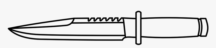 Hunting Knife Clipart Black And White, HD Png Download