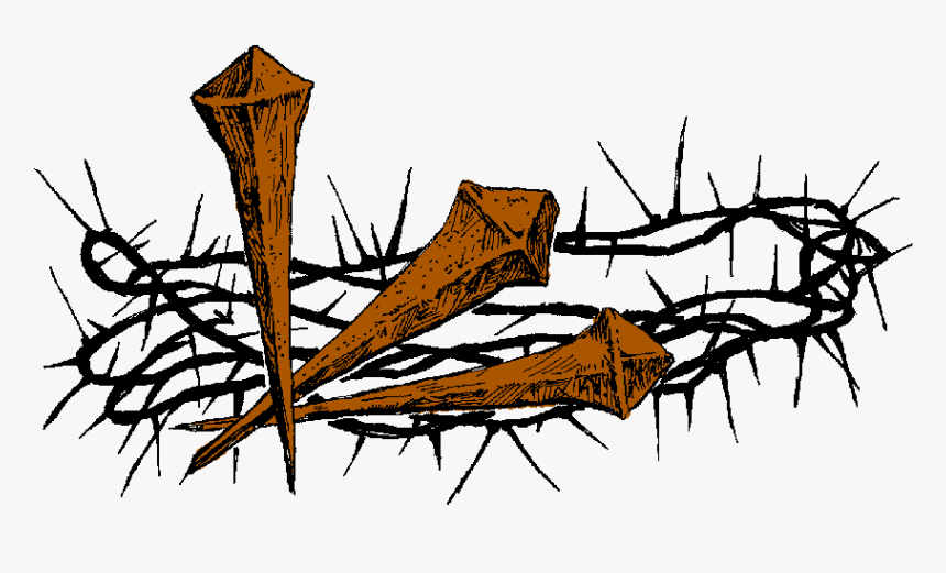 Crown Of Thorns With Jesus Clipart Clip Art Free Stock - Nails Crown Of Thorns Clip Art, HD Png Download