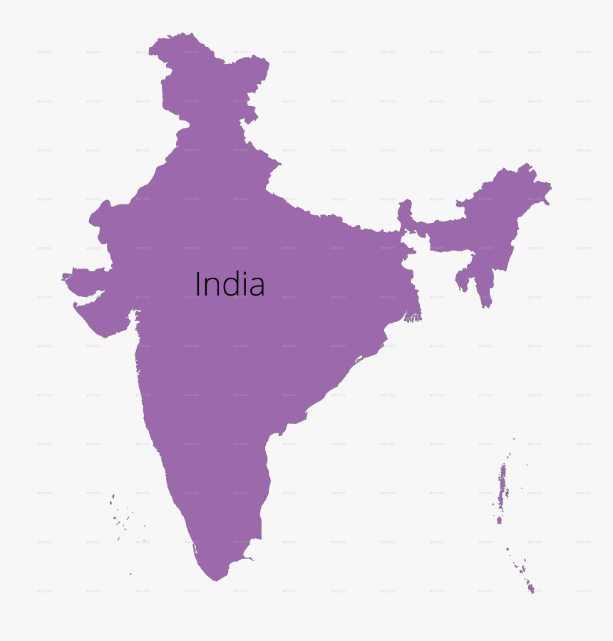 India Map Line Art, HD Png Download