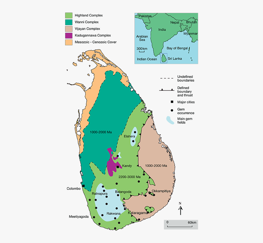 Geological Map Of Sri Lanka - Geologic Map Sri Lanka, HD Png Download