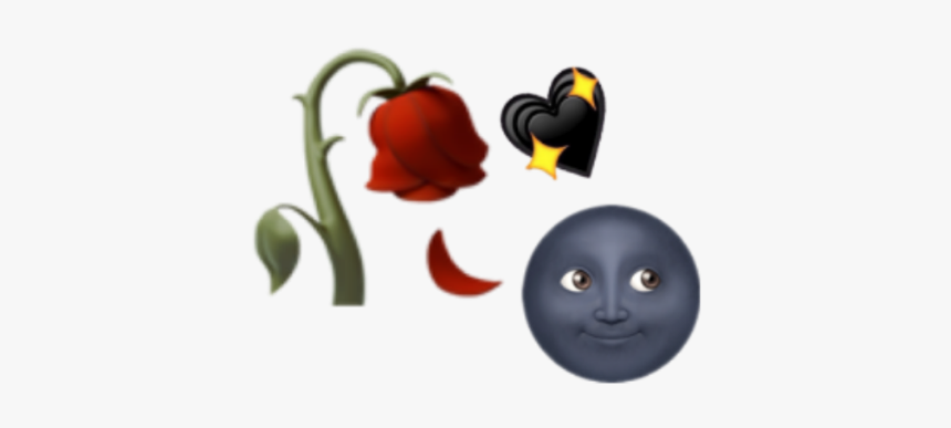 #emoji #aesthetic #tumblr #goth #black #gray #iphone - Cartoon, HD Png Download