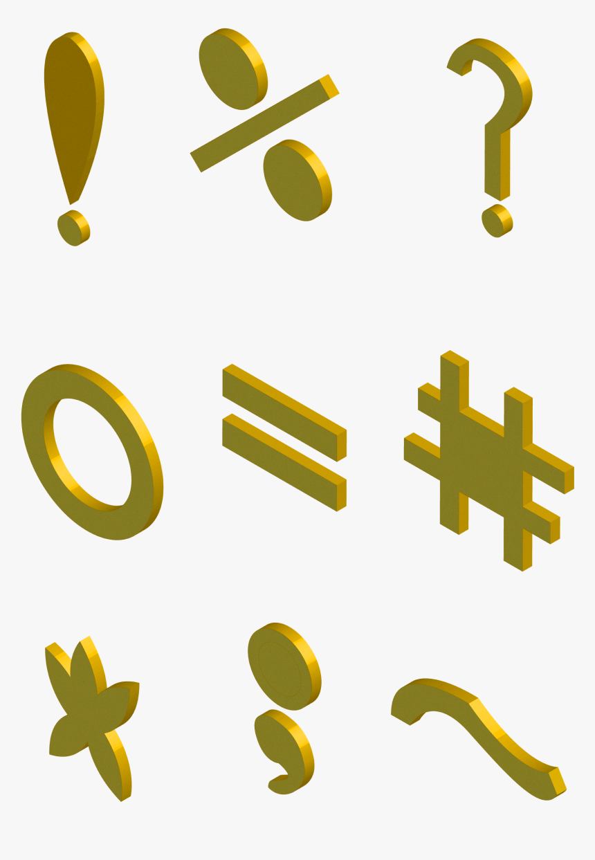 Transparent Exclamation Mark Clipart - Simbolos Dorados Png, Png Download