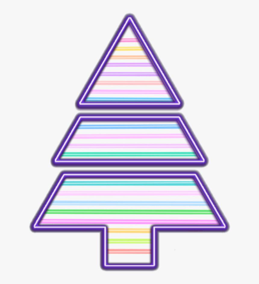 #christmas #christmastree #tree #neon #merychristmas - Christmas Tree Made Of Triangles, HD Png Download