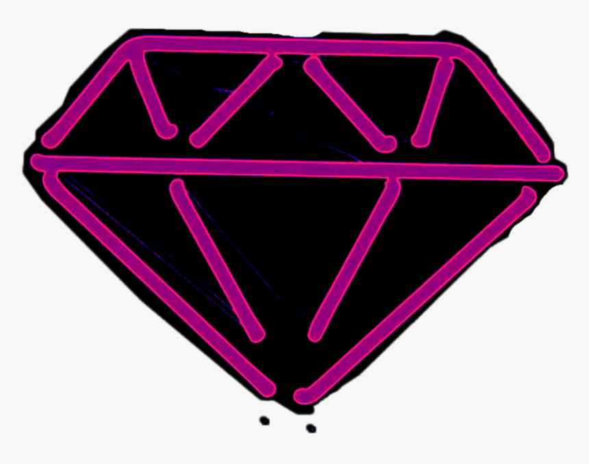 #neon #diamond #neonoutlines #neonlights - Triangle, HD Png Download