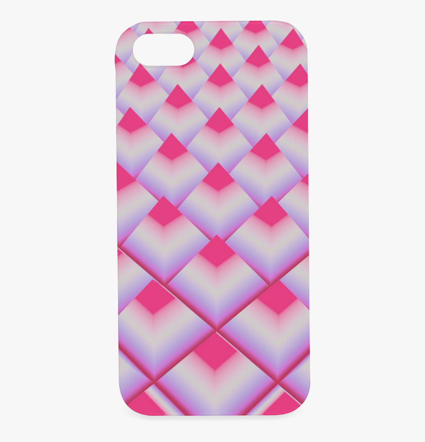 Neon Pink 3d Geometric Pyramids Hard Case For Iphone - Mobile Phone Case, HD Png Download