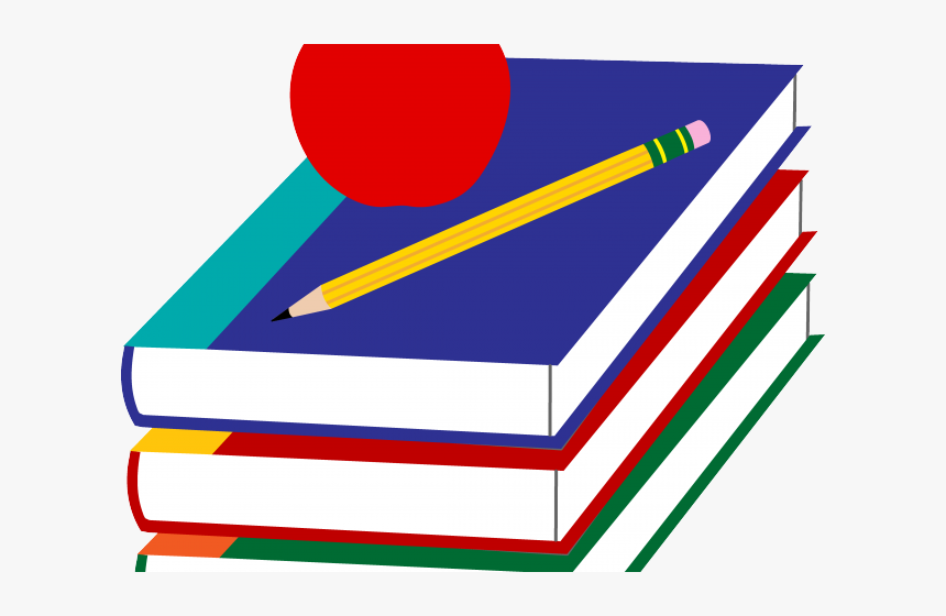Books And Apple Png, Transparent Png
