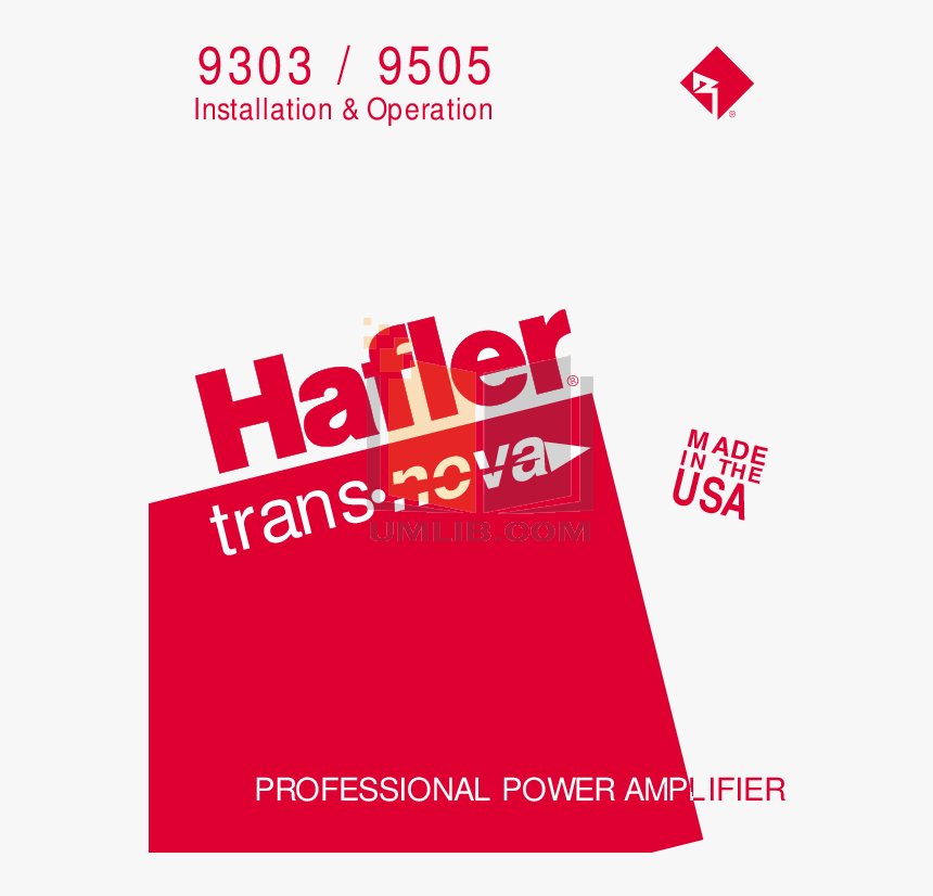 Pdf For Hafler Amp 9505 Manual - User Guide, HD Png Download