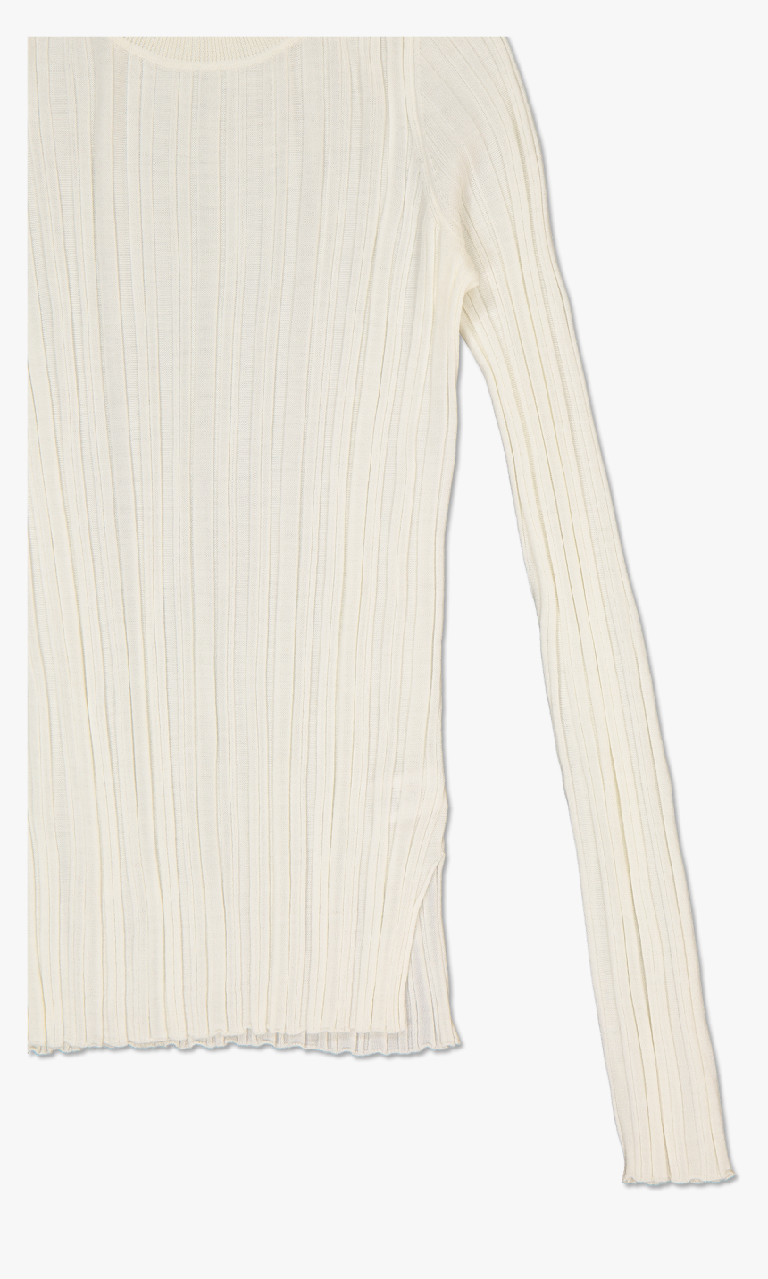 Sleeve Detail Image Of Helmut Lang Rib Crewneck Top - Cardigan, HD Png Download