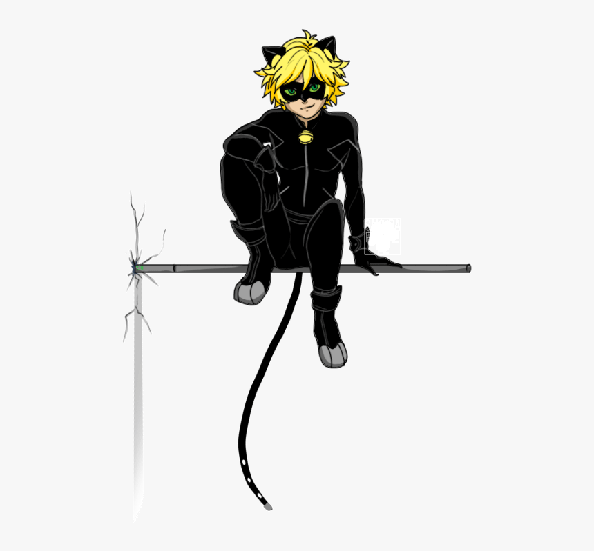 “ Chat Noir Visiting Your Dash - Cartoon, HD Png Download
