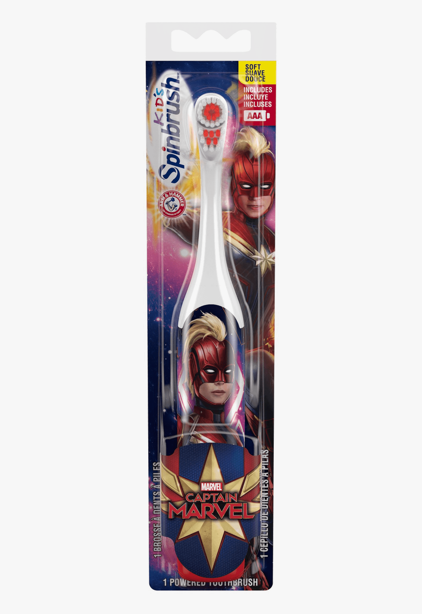Kids Arm And Hammer Spinbrush Captain Marvel, HD Png Download
