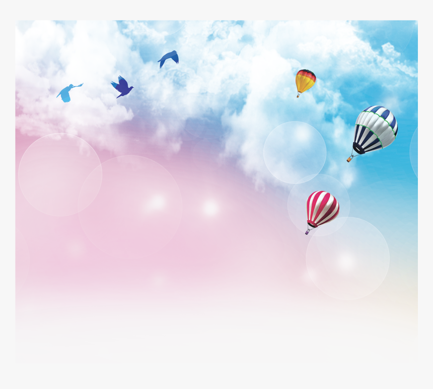 Transparent Sky Background Png - Clouds Background With Hot Air Balloon, Png  Download , Transparent Png Image - PNGitem