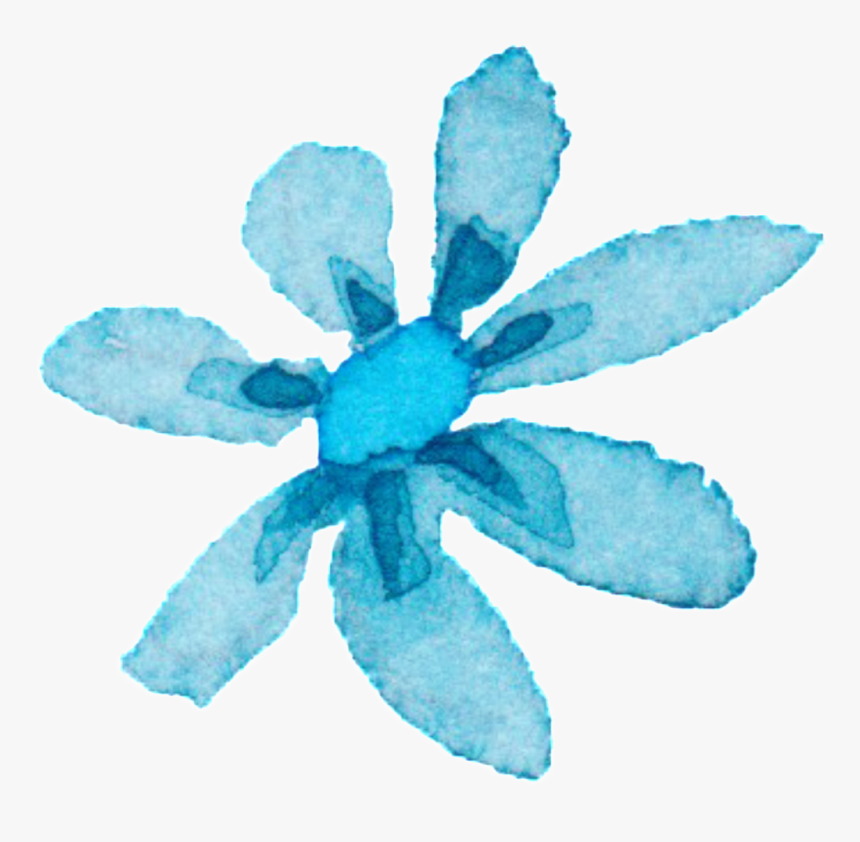 Light Blue Watercolor Hand Painted Flowers Decorative - Illustration, HD Png Download