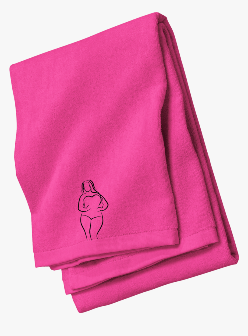 Curvy Women Silhouette Embroidered Beach Towel - Towel, HD Png Download