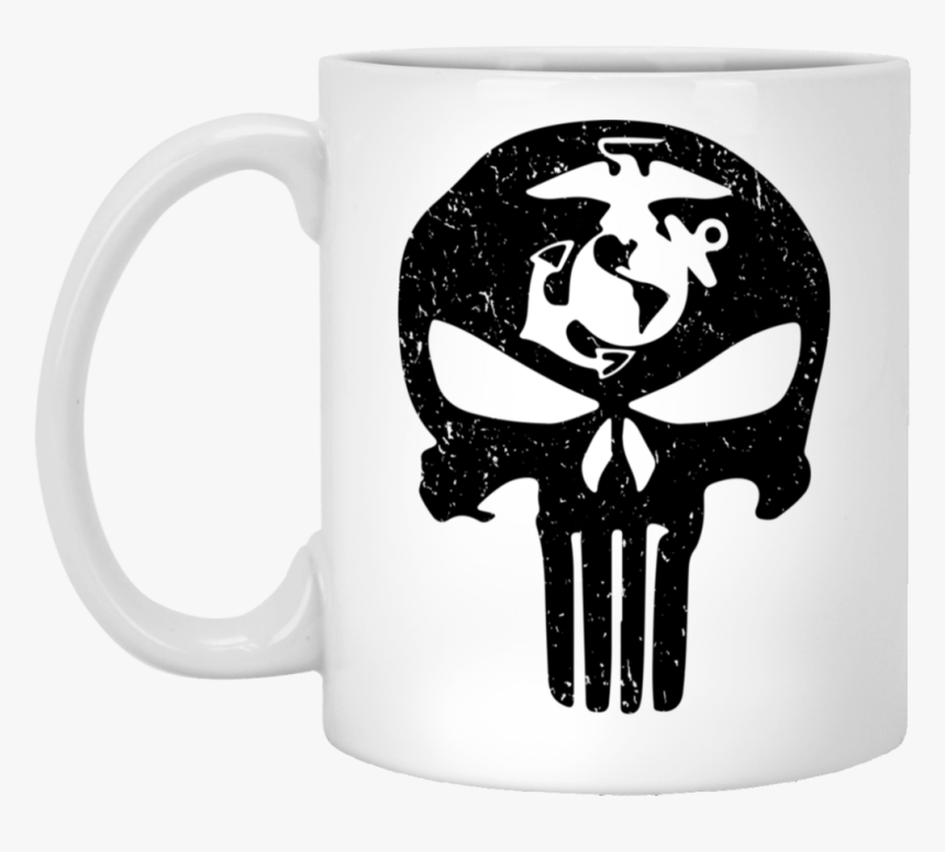 Marine Punisher Skull Usmc Mugs Xp8434 11 Oz - Punisher Skull Marines, HD Png Download