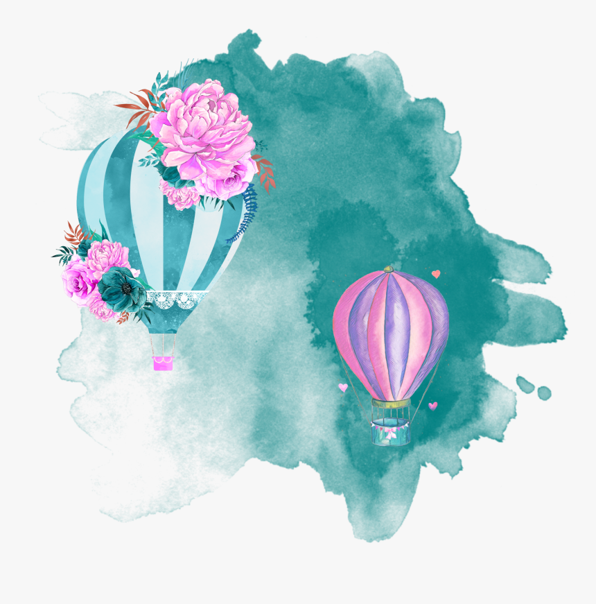 #freetoedit #hotairballoon #watercolor - Watercolor Background Blue Green, HD Png Download
