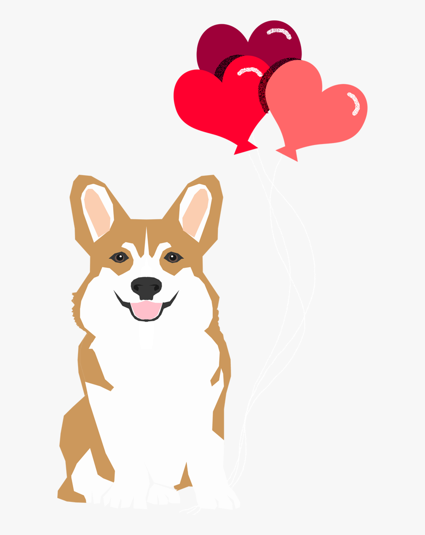 Corgi Holding Balloons, HD Png Download