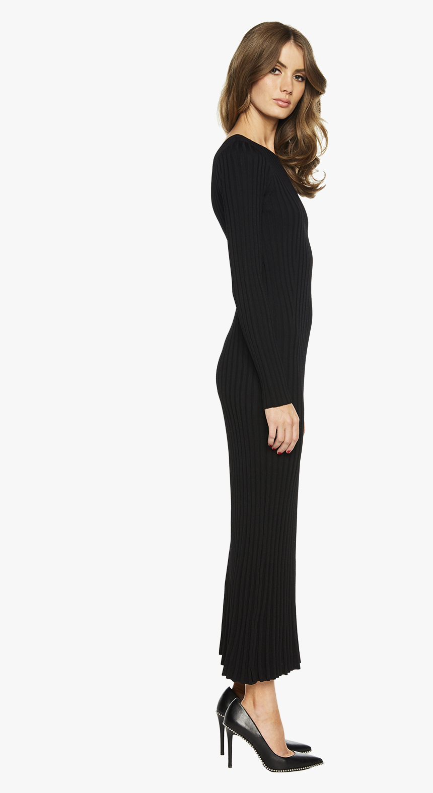 Low Back Rib Dress In Colour Caviar - Photo Shoot, HD Png Download