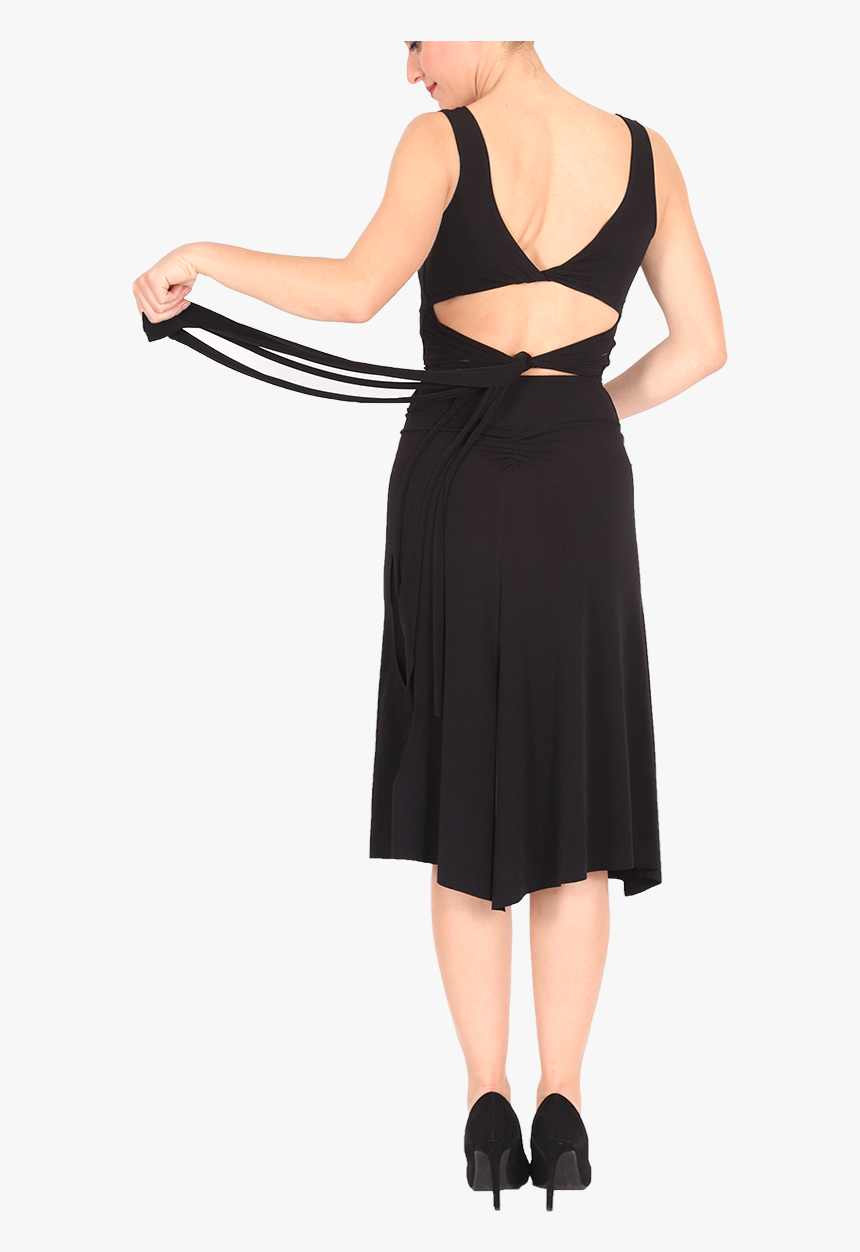 Sexy Tango Dress With Back Straps - Little Black Dress, HD Png Download