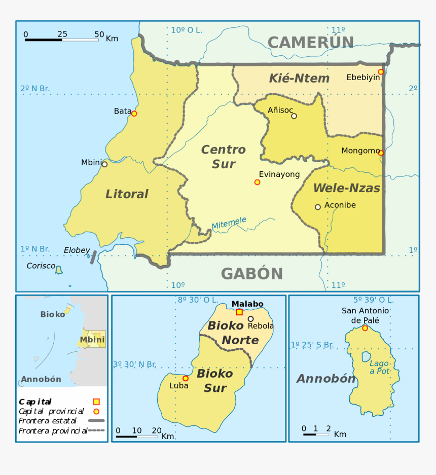Carte De La Guinée Équatoriale, HD Png Download