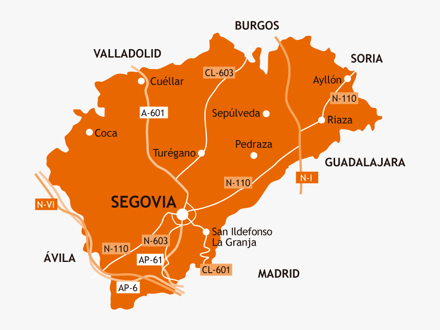 Pueblos De Segovia Mapa - Sierra De Guadarrama Map, HD Png Download