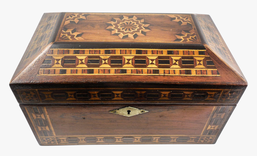 Antique Russian Marquetry Jewelry Treasure Box - Marquetry Jewelry Box Antique, HD Png Download