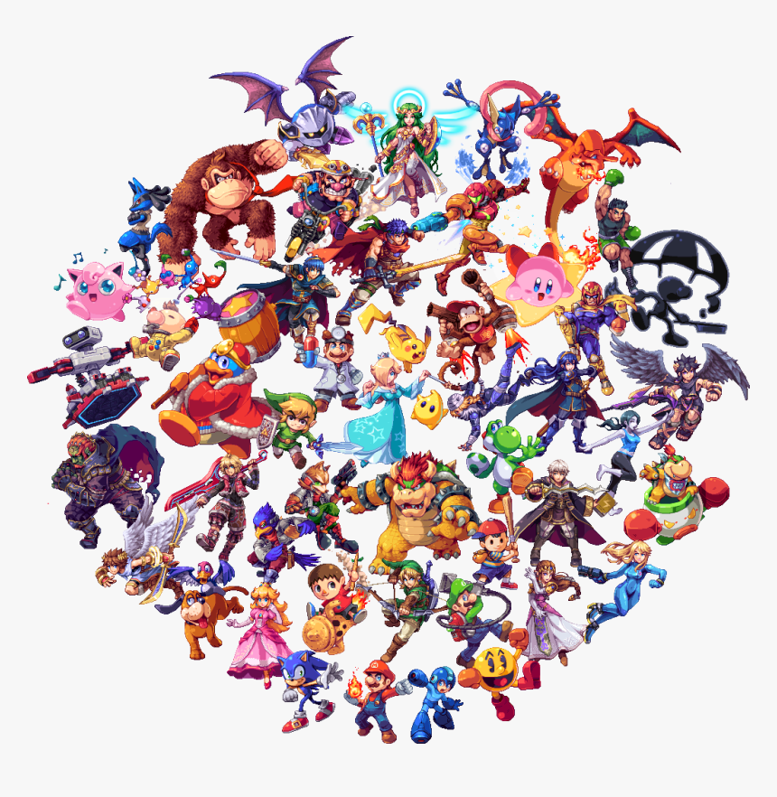 Pixel Art,пиксель Арт, Пиксель Арт,super Smash Bros,mario,игры,sonic - Super Smash Bros Pixel Art, HD Png Download