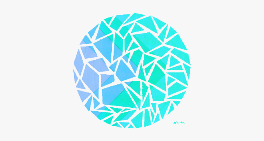 #blue #green #purple #aesthetic #mosaic #circle - Art Pieces With Proximity, HD Png Download