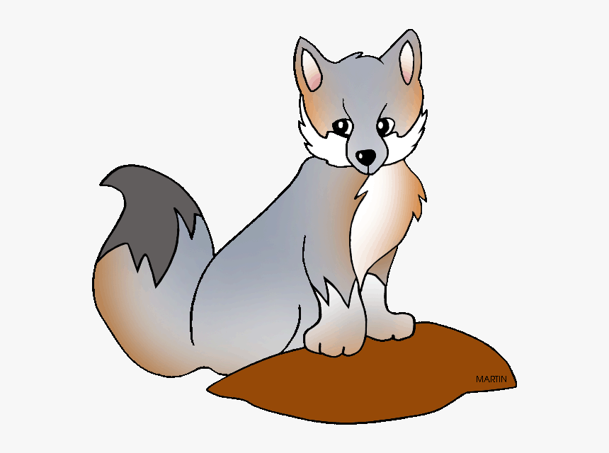 Animals Clip Art By Phillip Martin, Grey Fox - Grey Fox Clipart, HD Png Download