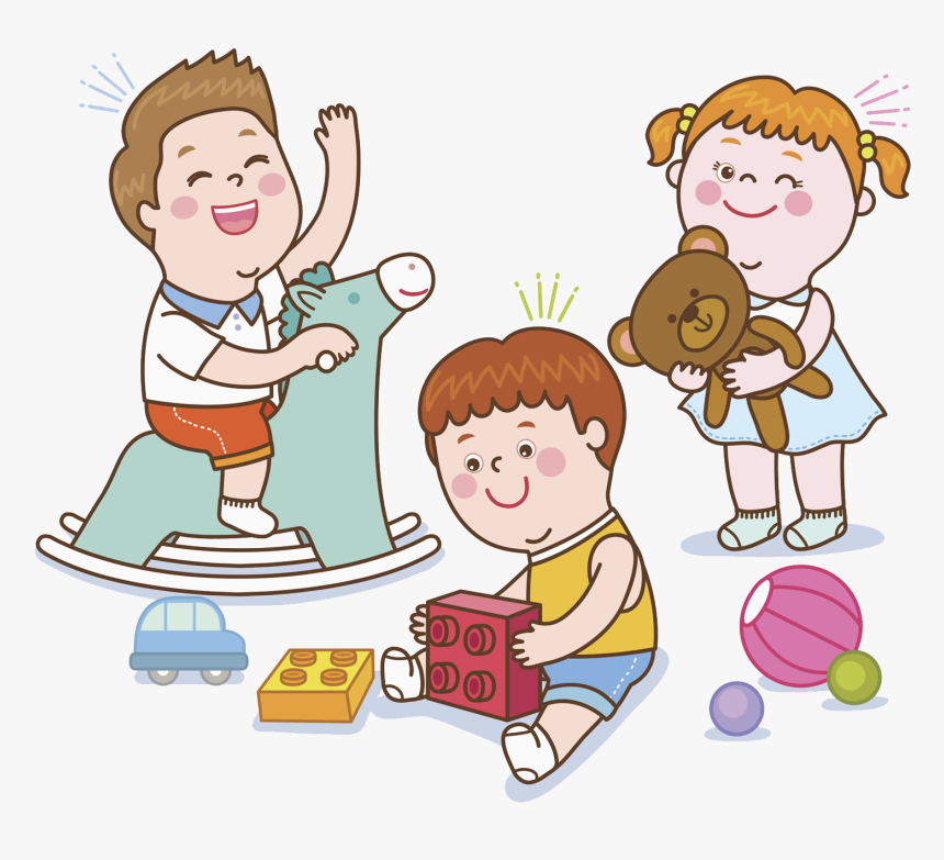 Blocks Free Child Clip Art Lovely Style - 小孩 玩乐 高 卡通, HD Png Download
