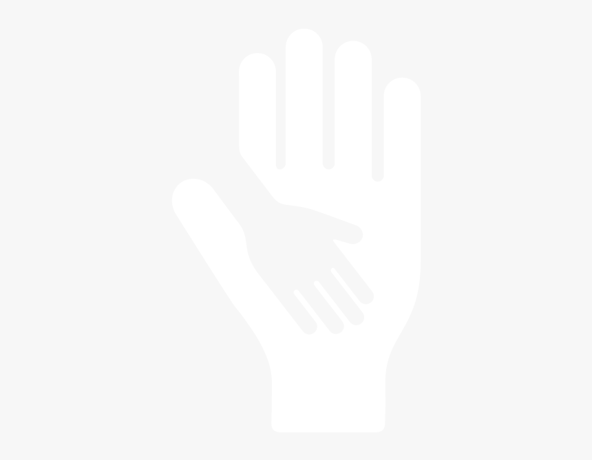 Silhouette Illustration Of A Small Hand In A Larger - Hand In Hand Logo White, HD Png Download