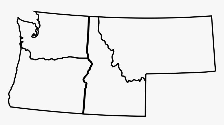 Oregon And Washington Outline, HD Png Download