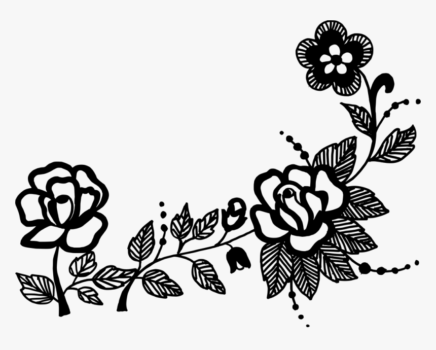 #freetoedit #sticker #romantic #love #ornament #flower - Floral Ornament Png Black, Transparent Png