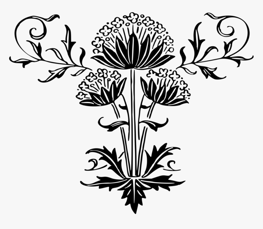 Symmetry,monochrome Photography,petal, HD Png Download