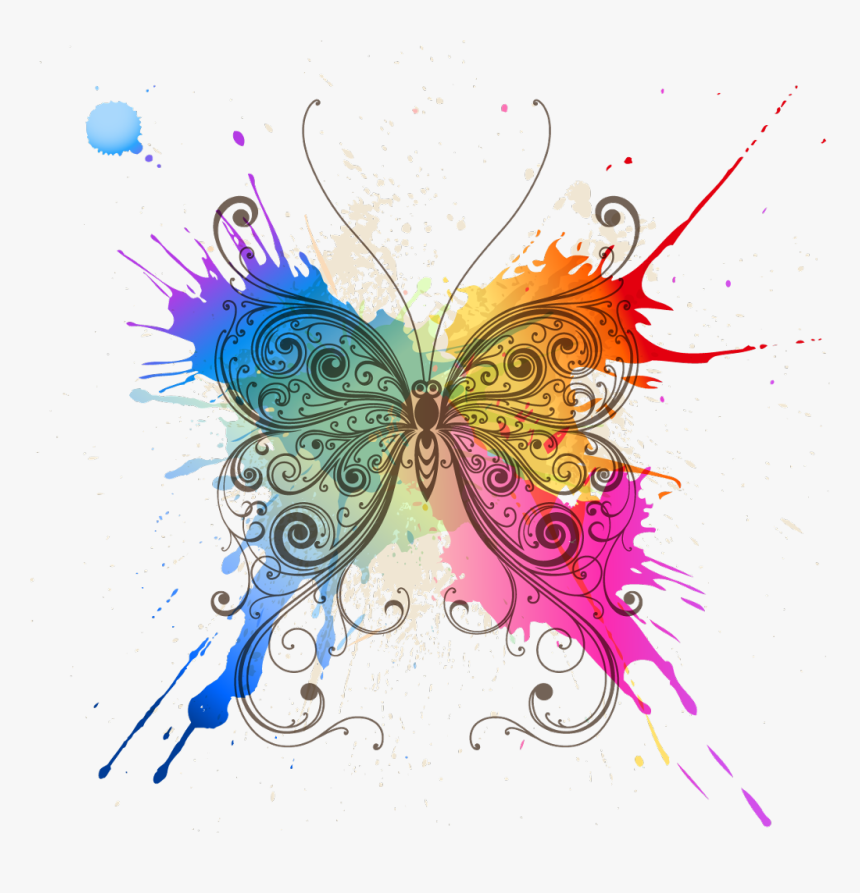 #butterfly #paint #splash #splatter #paintspalsh #paintsplatter - Splash Butterfly Png, Transparent Png
