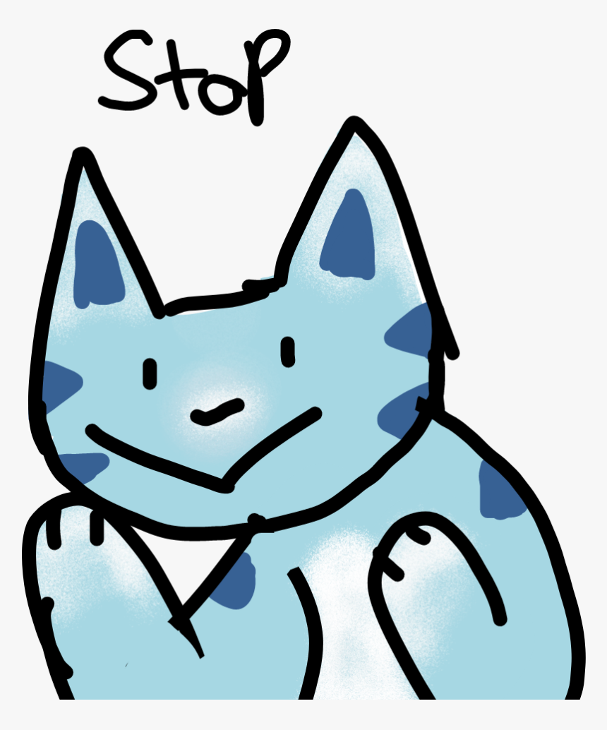 #stop #blue #cat #reeeeee #iwanttodie #yeet #no #plzstop - Cartoon, HD Png Download