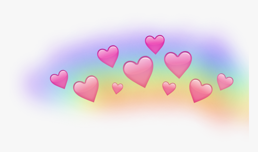 #rainbow #heart #crown, HD Png Download