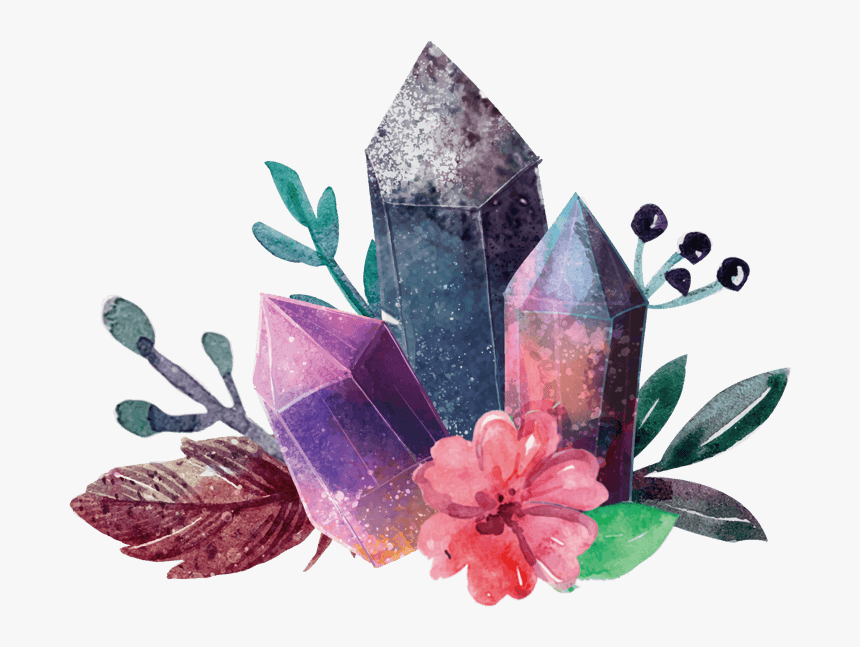 手绘复古鲜花2 - Gems And Flowers, HD Png Download